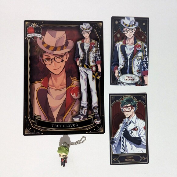 Twisted Wonderland Trey Clover Art and Mini Figure Bundle - Picture 1 of 4